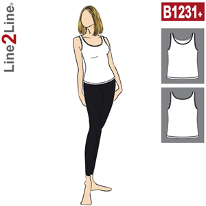 Line2Line snitmønster - B1231 Tank top, PLUS